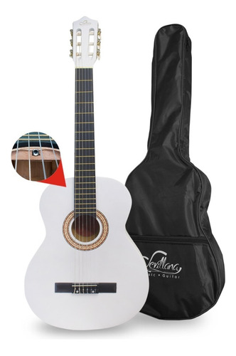 Guitarra Clasica Sevillana 8450 39 Pulgadas Con Funda Blanca Color Blanco