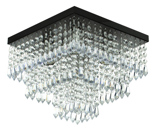 Lustre De Cristal Acrilico Sweetcrillic 30x30 Preto Lindo!