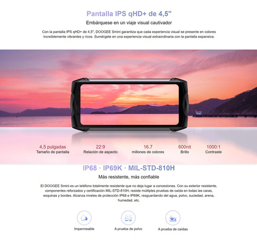 Doogee Smini - Celular Rugged Resistente Uso Rudo
