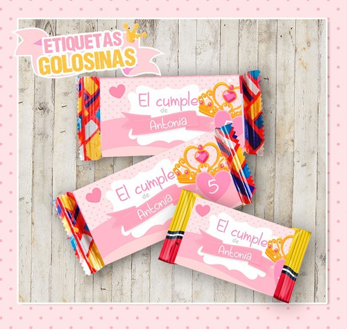 Kit Imprimible Coronita Corona 3 Dorada Rosa Promo 2x1