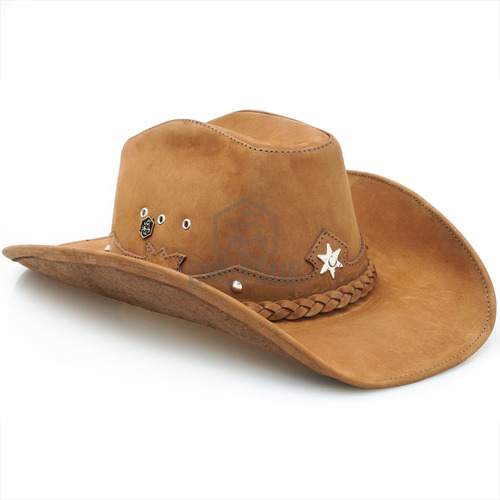 Chapeu Feminino E Masculino Americano Country Cowboy Couro
