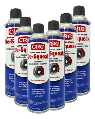 Crc 6 Piezas De-squeak Acondicionador Para Frenos 319g