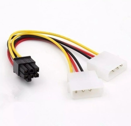 Cable Molex De 2 X 4 Pin A 6 Pin Para Tarjeta De Video