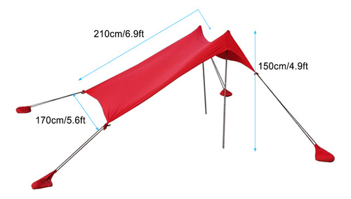 Carpa De Playa, Refugio Solar Con Sacos De Arena Para Activi