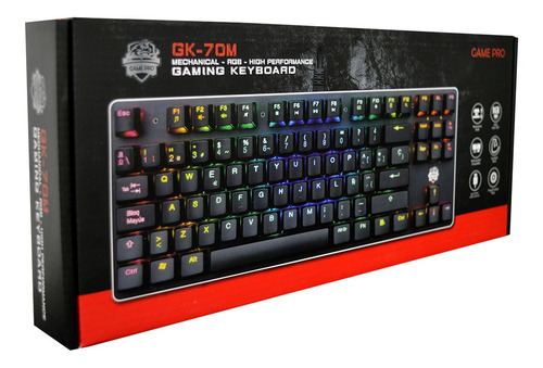 Teclado Gamer Game Pro Qwerty Content em espanhol preto Rgb Light