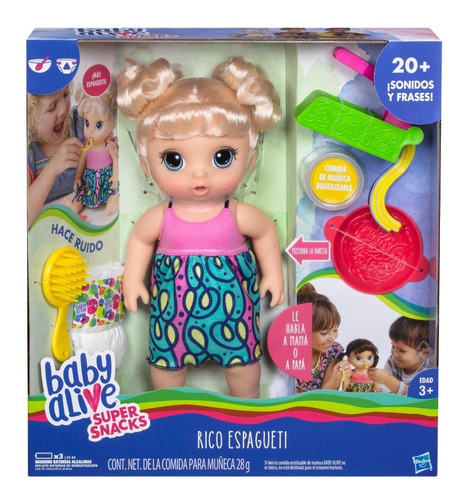 Bebe Muñeca Hasbro C3126 Baby Alive Come Habla Accesorios