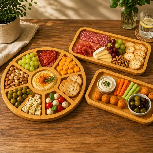 Kit Petisqueira Bamdeja Bambu Frios Queijos Frutas Tabua