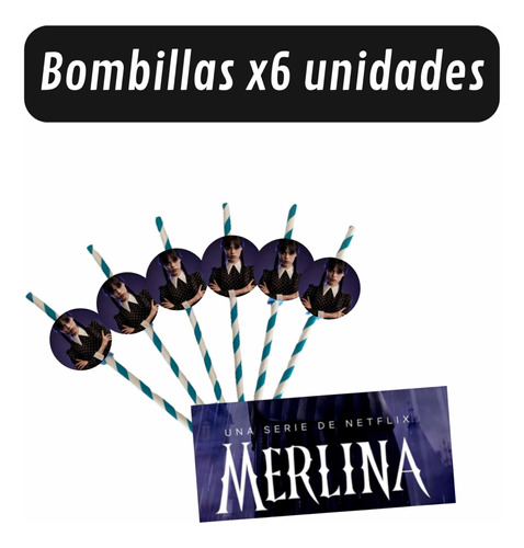Bombillas Cumpleaños Serie Merlina 6 Unidades