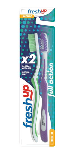 Cepillo De Dientes Adulto Fresh Up Action Mediano X 12 U