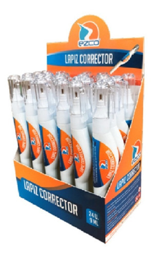 Ezco Corrector Lapiz Tipo Liquid Paper 9ml Caja de 24 Unidades