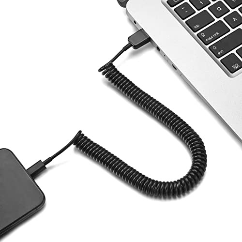 Cable Usb Tipo C Spring, Extensión Usb En Espiral De 3.2 Pie