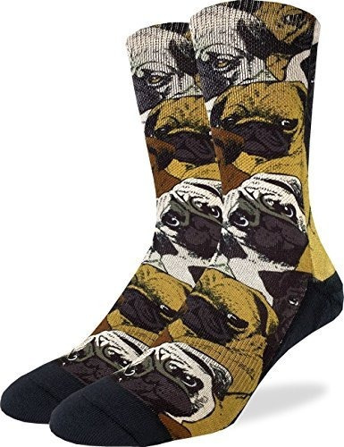 Buena Suerte Calcetin Hombre Social Pugs Calcetines Cafe Ad