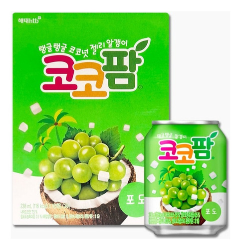 Bebida Coreana Uva Coco 12 Piezas Haitai Coco Palm Jugo
