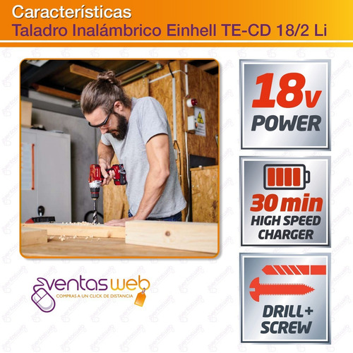 Imagen 3 de 10 de Taladro Atornillador Inalambrico + Amoladora + 2 Baterias