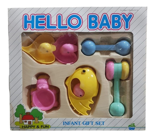 Set Juguetes Sonajeros Retro Regalo Bebes Hello Baby Jretro