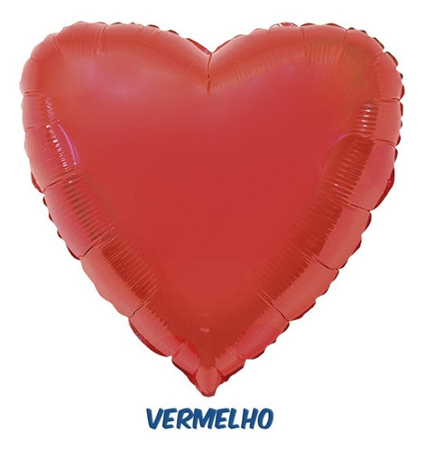 Balão Metalizado Coração 50cm - 20 Polegadas - Flexmetal Cor Vermelho
