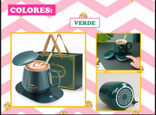 Imagen 3 de 7 de Taza Calentador Eléctrico + Cucharadita Dorada + Caja