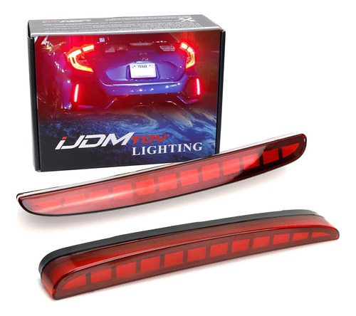 Ijdmtoy Luz Reflectora Parachoque Led Completa Lente Roja R