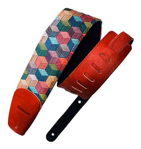 Elegance Tahalí Strap Para Guitarra O Bajo En Piel Cubos