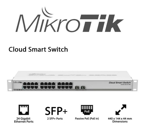 Cloud Switch Mikrotik L2 De 24 Puertos Gigabit + 2x10g Sfp+