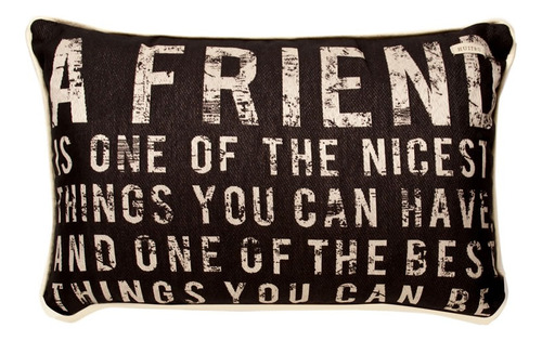 Funda Almohadon Decorativo Para Sillón Frases Friend 50x30cm