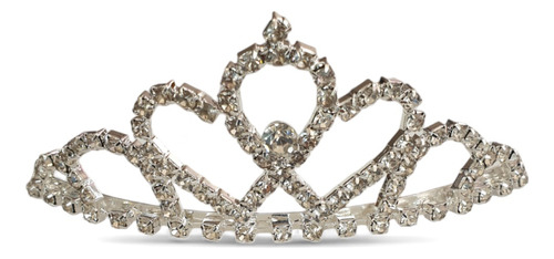 Tiara O Corona Metálica Pequeña Con Peineta