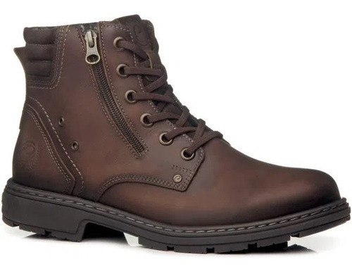 Bota Pegada Hombre Cuero Marrón Oscuro 181604-04