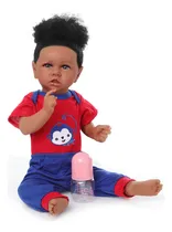 Comprar 45cm Muñecas Reborn De Silicona Muñeca Negra Rizos Realistas