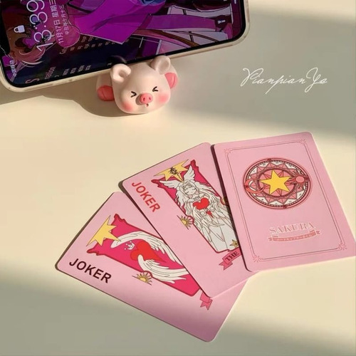 Cartas De Poker Sakura Card Captor Baraja Juego De Mesa Rosa Sakura Chino