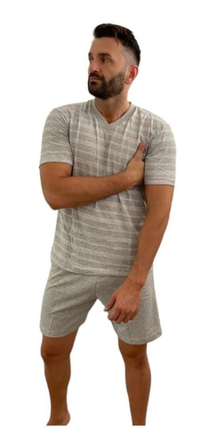 Pijama Clasico Hombre Verano Algodon Rayado Macys 999