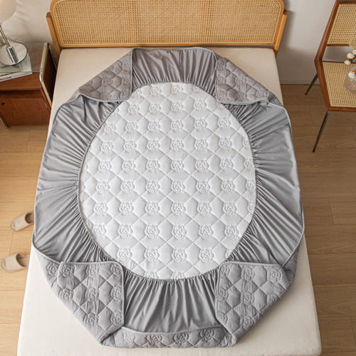 Juego De Colchas Impermeable Gris Claro Flor 90200
