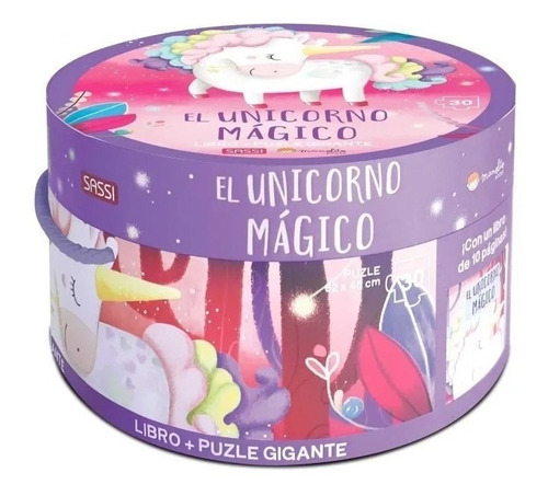 Rompecabezas + Libro Unicornio Magico Puzzle Gigante 30 Pzs