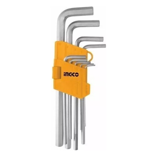 Juego De 9 Llaves Allen 1.5 A 10mm Larga Hex Key Ingco