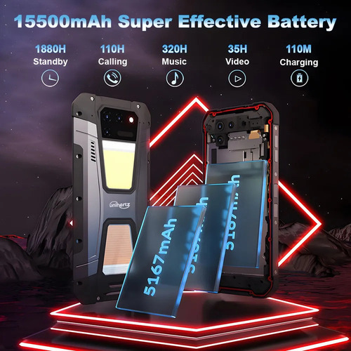 Celular 8849 Tank 2 De 12gb 256gb 155000mah 120hz Con Proyec