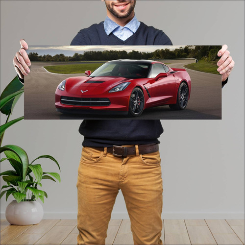 Cuadro 30x80cm Auto 2014 Chevrolet Corvette Stin 70