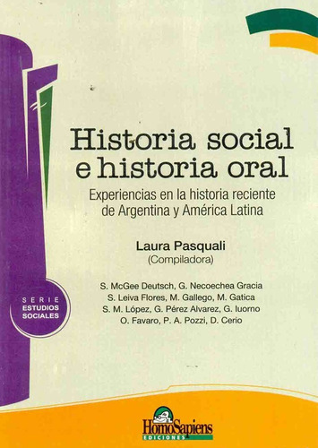 Historia Social E Historia Oral - Pasquali Patricia