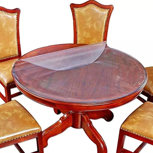 Protector de mesa de comedor de plástico transparente para mesa de comedor,  mantel de mesa, muebles de madera de café, extremo lateral, tela de