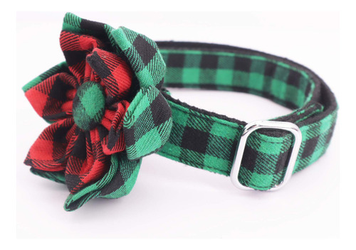 Collar De Perro Con Flor Navideña Verde, Collar De Flor