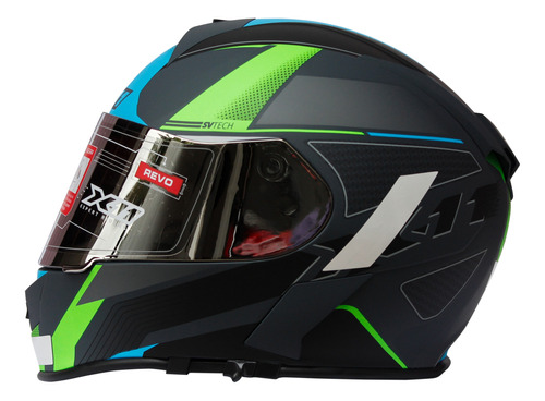 Capacete X11 Preto Fosco C Verde + Viseira Interna