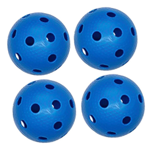 4 Bolas De Floorball Unihockey, Ligeras, 26 Agujeros, Azul