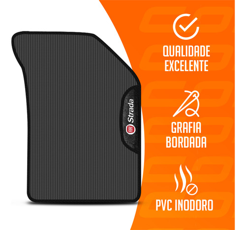 Jogo Tapete Strada 99 A 2006 Cabine Simples Borracha 2 Pçs