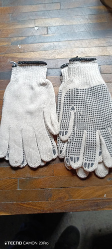 Guantes De Tela Punta Pvc X Docena