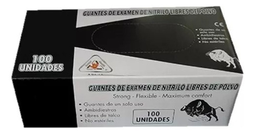 Guantes Nitrilo Body Safe Black Color Negro X 100 Un