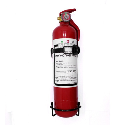 Extinguidor  Auto Vehiculos Polvo 1kg Con Soporte. Alargado