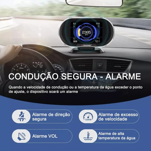 Computador A Bordo Auto Car Digital Konnwei Kw206 Obd2