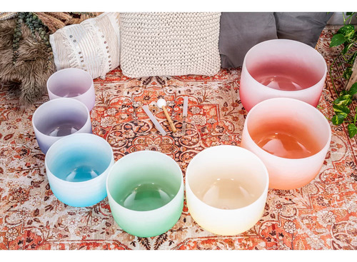 Set 7 Cuencos Cuarzo Meinl Colores Crystal Singing Bowls
