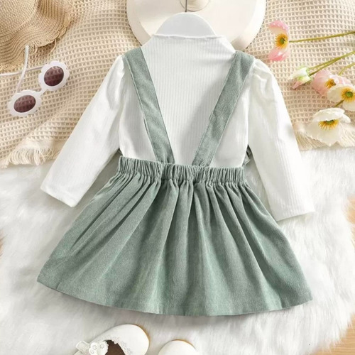 Jumper Corderoy Vestido Bebe Con Remera Manga Larga