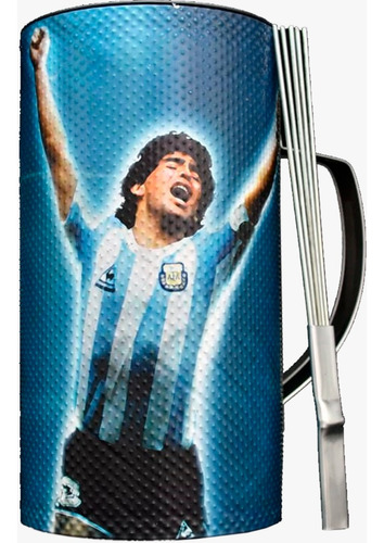 Vaso Guira Ploteado Maradona Diez Campeon Argentina C/ Peine
