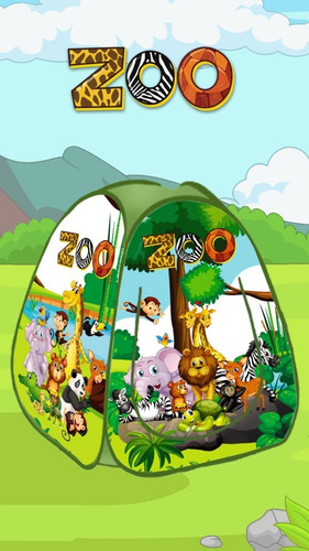 Imagem 2 de 3 de Barraca Toca Cabaninha Infantil Zoo Safari Aventura Meninos