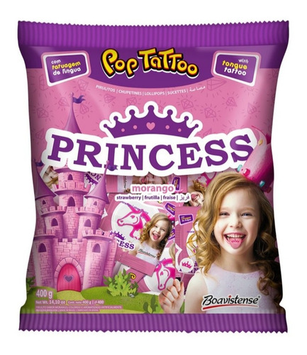 Chupetines Princesas Con Tatuaje De Lengua